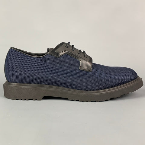 PAUL SMITH Taille 9 Chaussures à lacets en tissu texturé noir marine
