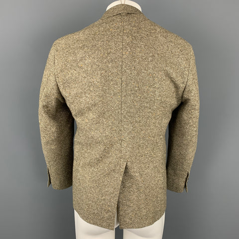BLACK FLEECE Size 38 Olive & Cream Tweed Wool Notch Lapel Sport Coat