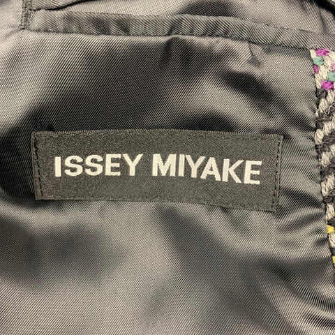 ISSEY MIYAKE Size S Multi-Color Plaid Shawl Collar Coat