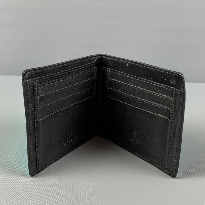 LANVIN Charmeuse Black Wrinkled Patent Leather Wallet