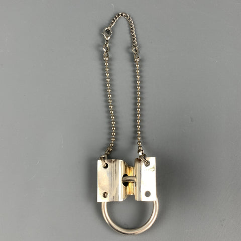 BOND HARDWARE Silver Tone Original Hinge Necktie Ball Necklace
