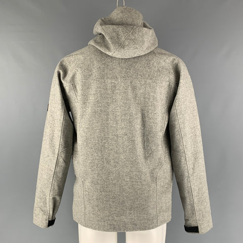 ISAORA Size S Grey Nailhead Hooded Jacket