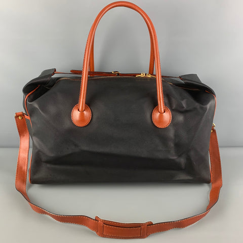 Vintage BOTTEGA VENETA Black Tan Leather Duffle Bag
