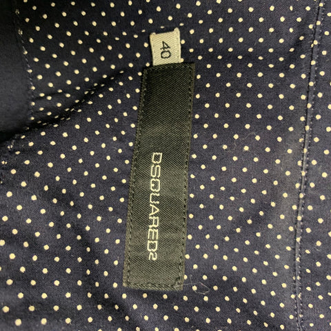 DSQUARED2 Size 4 Navy & White Cotton Polka Dot Cap Sleeves Casual Top
