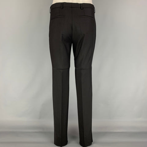 GIVENCHY Size 36 Black Mohair Wool Tuxedo 2 Piece Suit