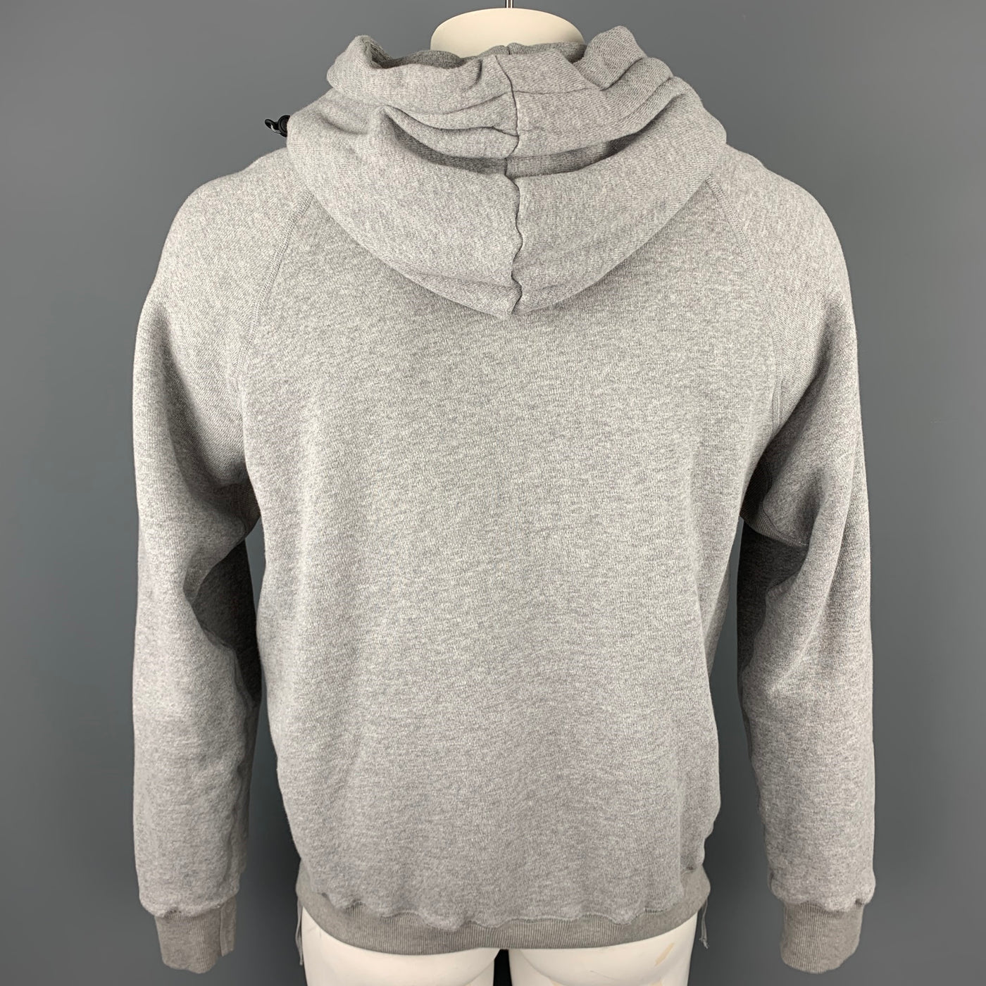 SATISFY Size L Light Gray Cotton Jogger Hooded Sweatshirt