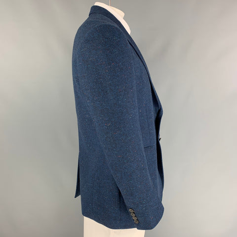 PAUL SMITH The Byard Size 48 Blue Multi-color Tweed Wool Notch Lapel Sport Coat