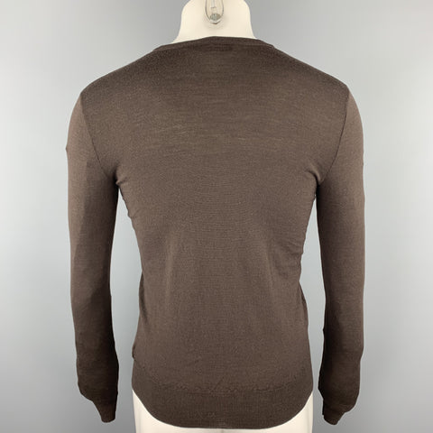 RALPH LAUREN Size S Dark Brown Merino Wool Crew-Neck Pullover