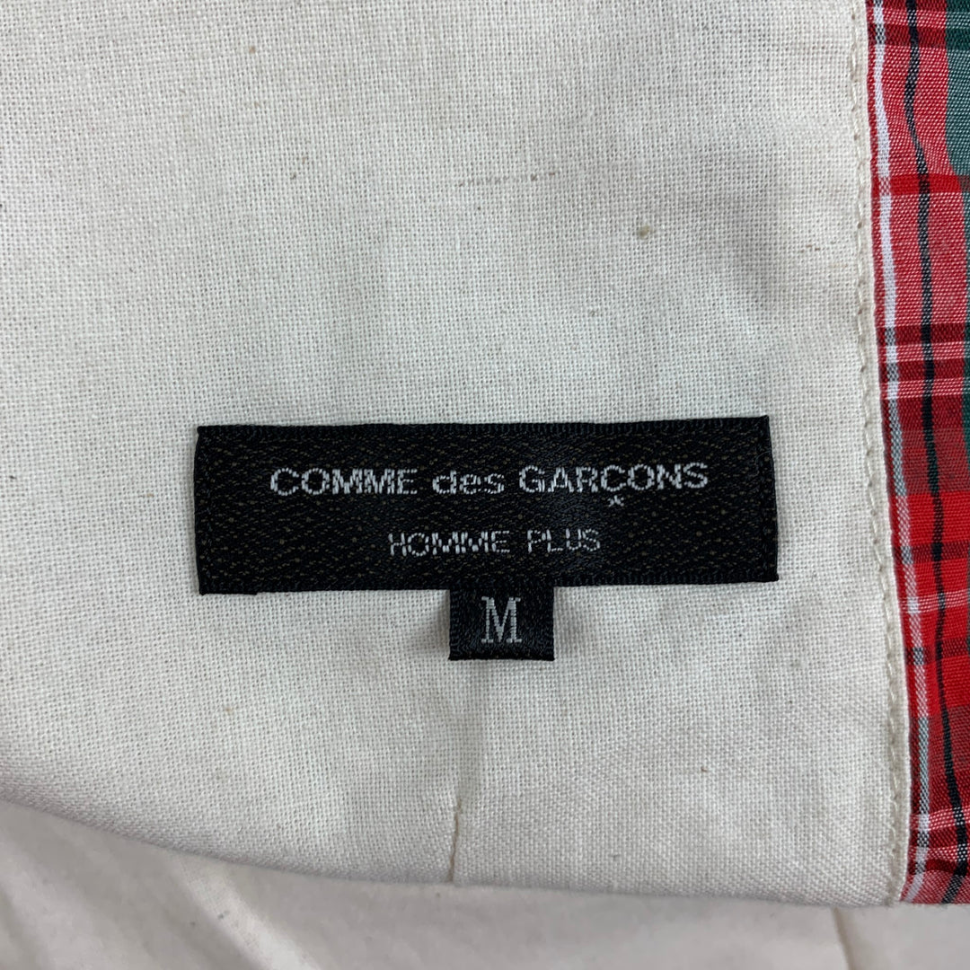 COMME des GARCONS HOMME PLUS SS 16 Taille M Blanc Rouge Vert Plaid Vest