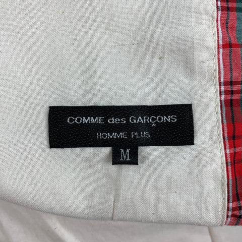 COMME des GARCONS HOMME PLUS SS 16 Size M White Red Green Plaid Vest