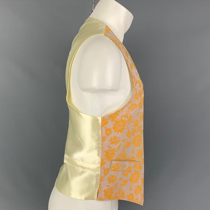 FAVOURBROOK Talla 42 Chaleco de rayón de algodón floral naranja lavanda