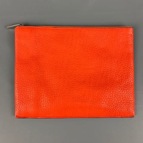 CALVIN KLEIN COLLECTION Sac pochette en cuir texturé orange
