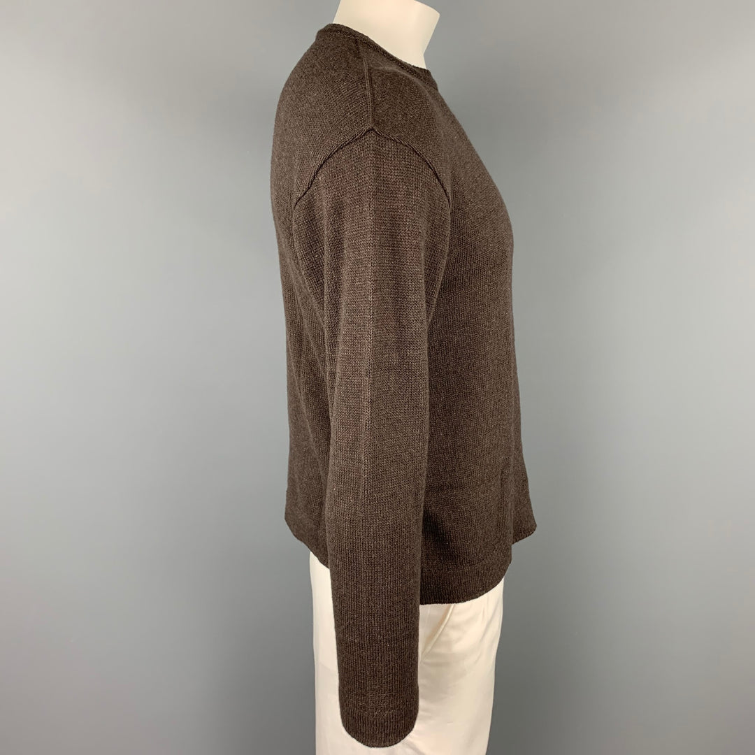 Pull en coton tricoté marron taille XL 45 tr/min
