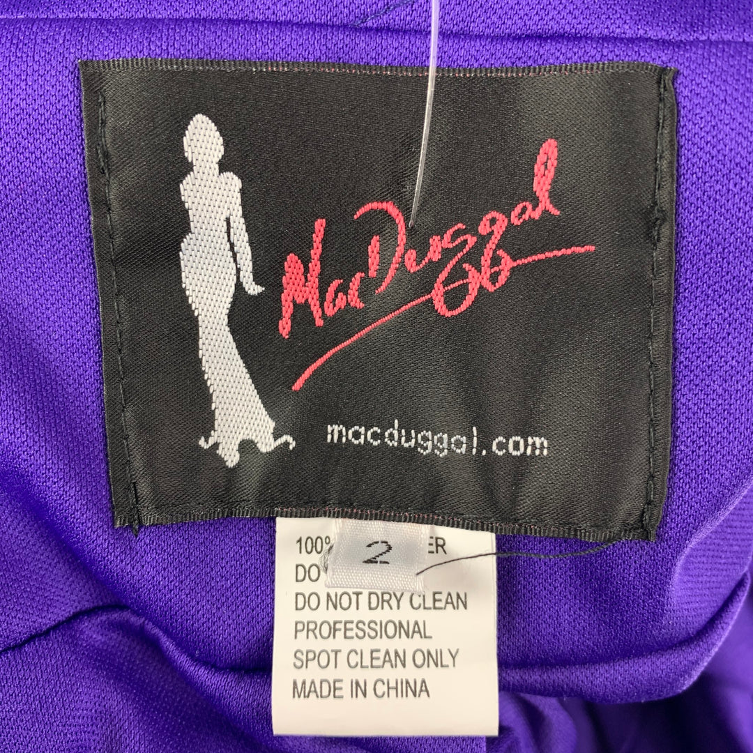 MAC DOUGAL Taille 2 Robe flash à bretelles spaghetti en polyester violet