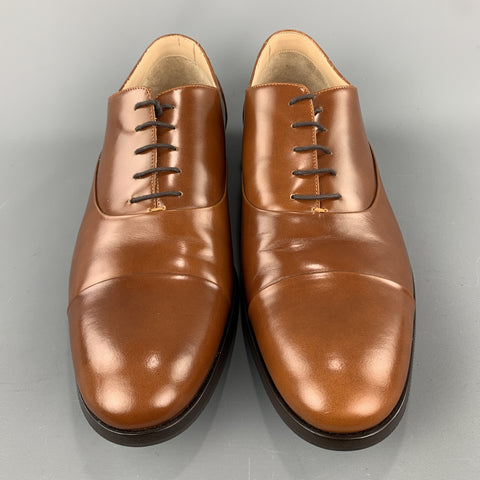 MR. HARE Size 11 Solid Tan Leather Cap Sleeves Lace Up