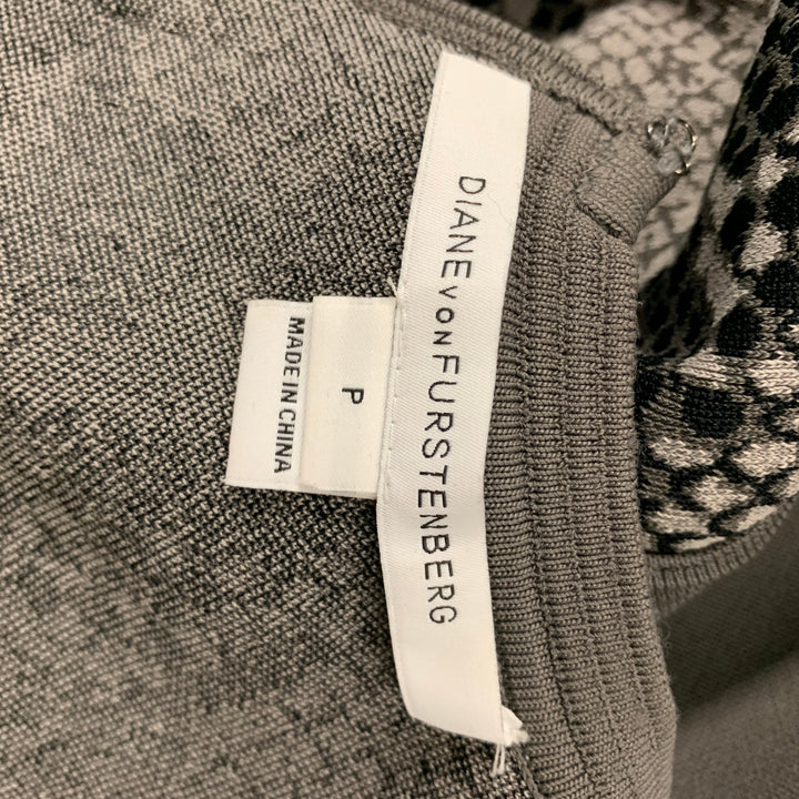 DIANE VON FURSTENBERG Size S Grey Taupe Rayon Blend Snake skin print Dress