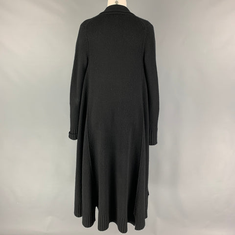 DONNA KARAN Talla M/L Cárdigan de punto de cachemira negro con frente abierto