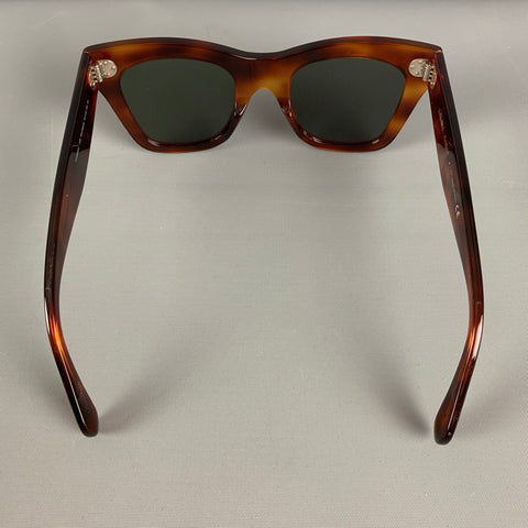 CELINE Brown Tortoise Shell Acetate Sunglasses