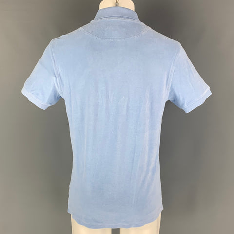 VILEBREQUIN Taille L Polo Manche Courte Bleu Eponge Coton Polyamide