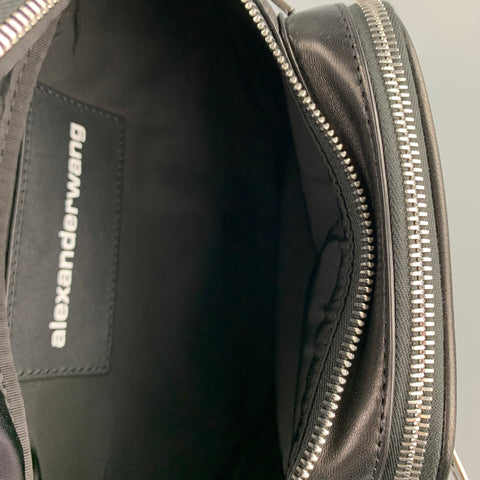 ALEXANDER WANG Attica Black Leather Chain Fanny Pack Bag