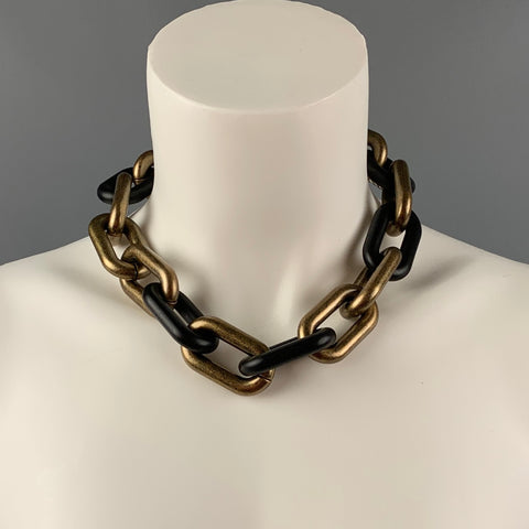 TOMAS MAIER Black & Gold Chain Link Metal Necklace