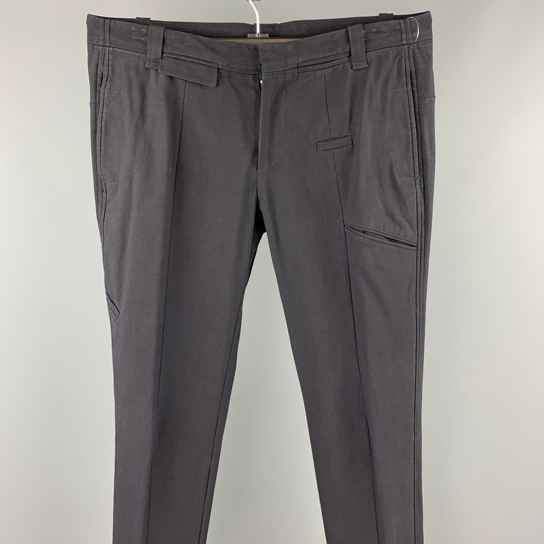 JIL SANDER Size 32 Navy Cotton Blend Zip Fly Casual Pants