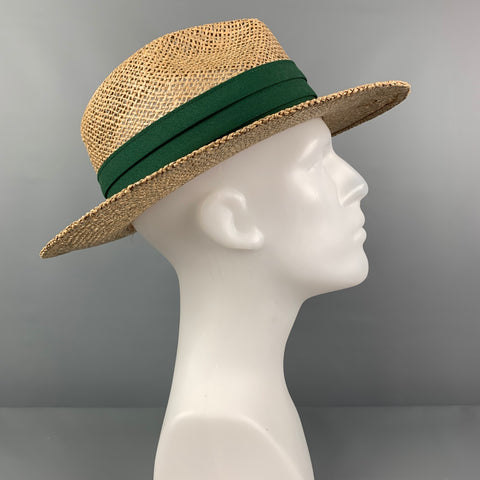 VINTAGE Natural Woven Straw Hat