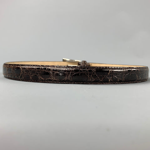 ANNA Waist Size S Brown Alligator Skinny Belt