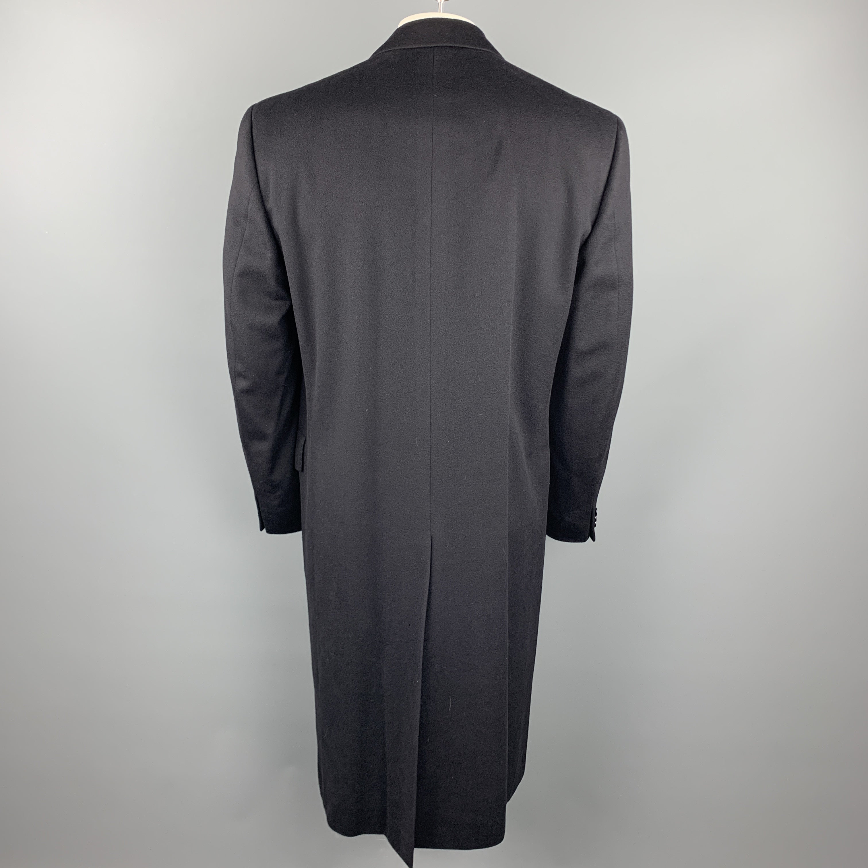 CHESTER BARRIE Size 42 Black Cashmere Notch Lapel Coat – Sui