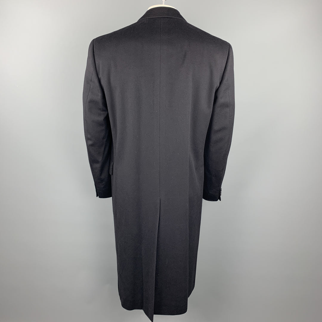 CHESTER BARRIE Talla 42 Abrigo con solapa de muesca de cachemir negro