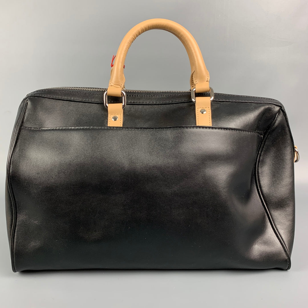 CHARLES JOURDAN Black & Tan Leather Tote Dalton Handbag