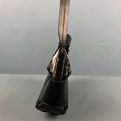 BALLY Black Fabric Leather Shoulder Bag Handbag