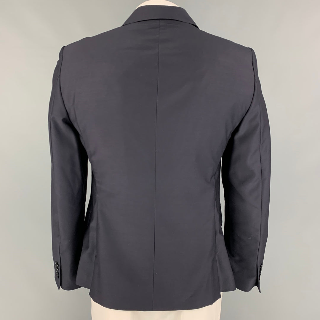 ALEXANDER MCQUEEN Size 44 Navy Patches Wool Viscose Blend Sport Coat