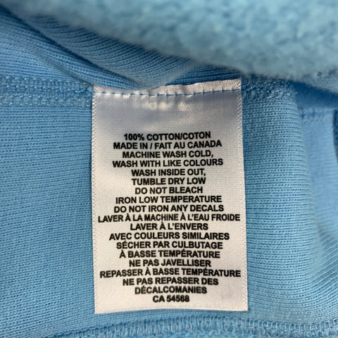 BIANCA CHANDON Size XL Light Blue Black Graphic Cotton Crew-Neck Pullover