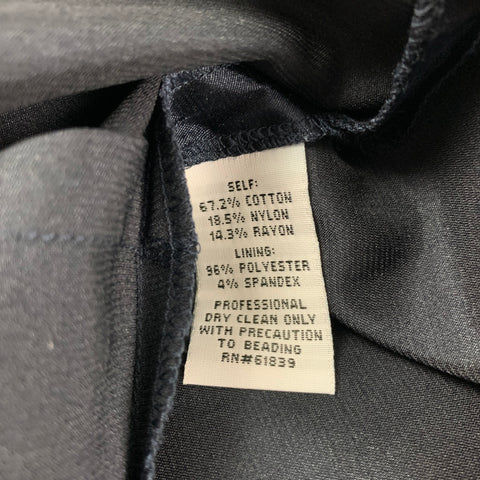 RICKIE FREEMAN for TERI JON Size 2 Navy Cotton Blend Short Sleeve Cocktail Dress