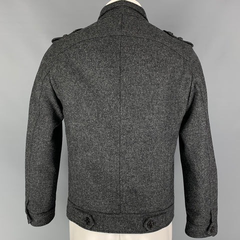 NEIL BARRETT Taille 38 Veste Slim Fit boutonnée en laine grise