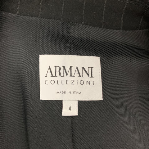 ARMANI COLLEZIONI Taille 4 Veste blazer courte à fines rayures noires