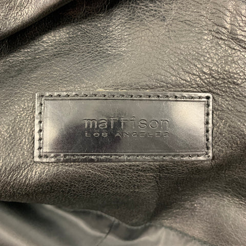 MATTISON Size 36 Black Leather Biker Jacket