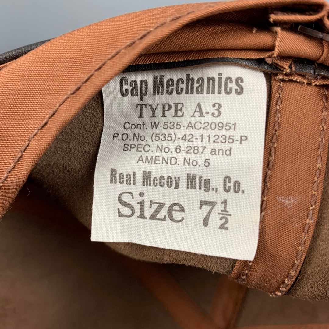THE REAL MCCOY'S Size 7 1/2 Brown Horsehide Leather Hat