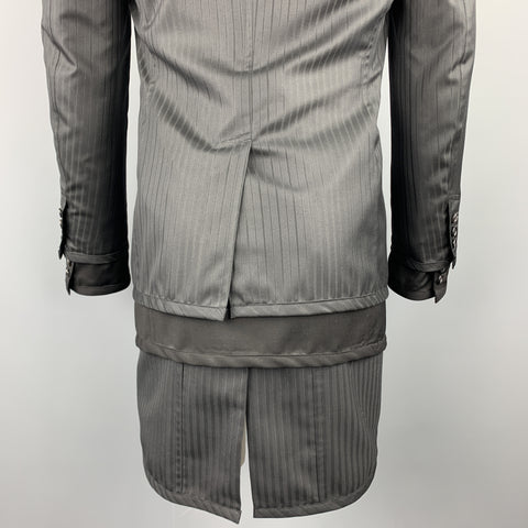 COMME des GARCONS HOMME PLUS Size S Black Mixed Fabrics Wool Blend Coat