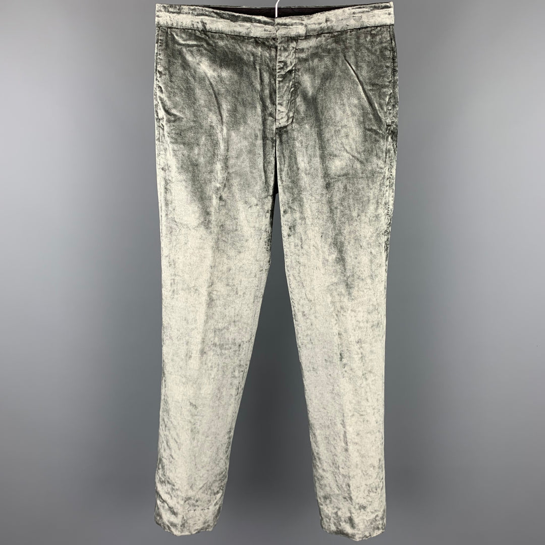 MARTINE SITBON Size 32 Gray Viscose / Cotton Zip Fly Dress Pants
