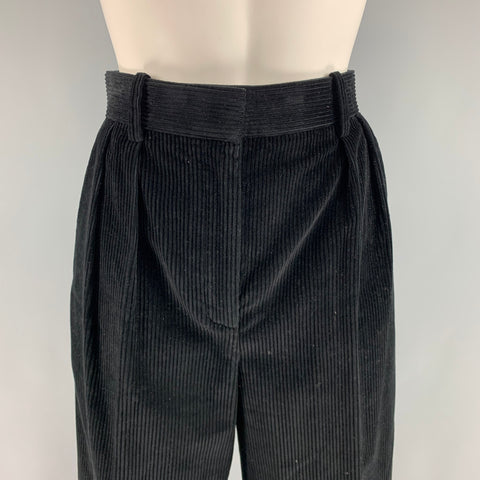 THE ROW Taille 2 Pantalon décontracté plissé en coton noir
