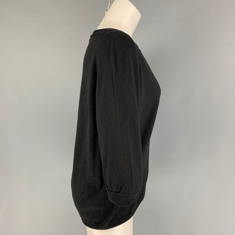 DRIES VAN NOTEN Taille L Pull à manches courtes en tricot noir