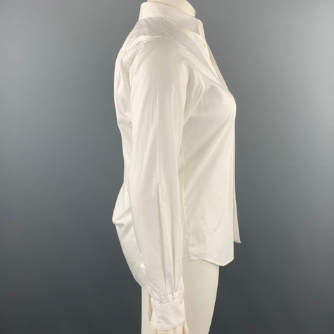 COMME des GARCONS SHIRT Size 10 White Cotton Button Up Blouse
