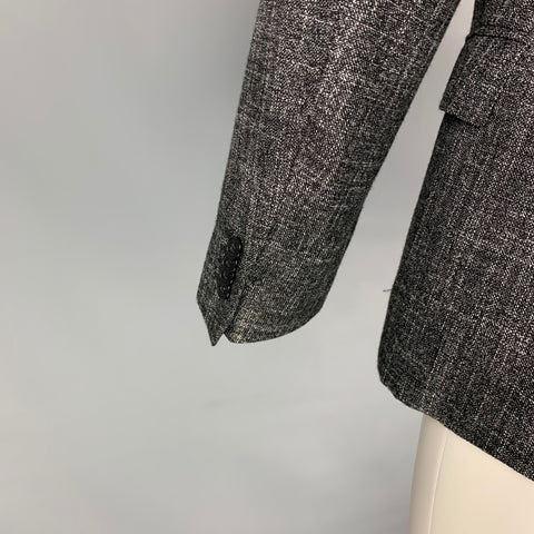 VERSACE COLLECTION Size 36 Dark Gray & White Heather Wool Blend Notch Lapel Sport Coat