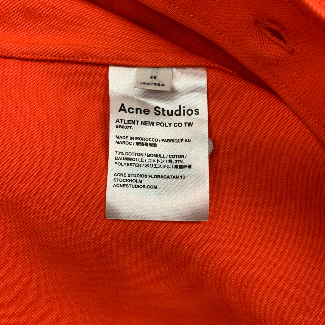ACNE Size S Orange Cotton / Polyester Oversized Long Sleeve Shirt