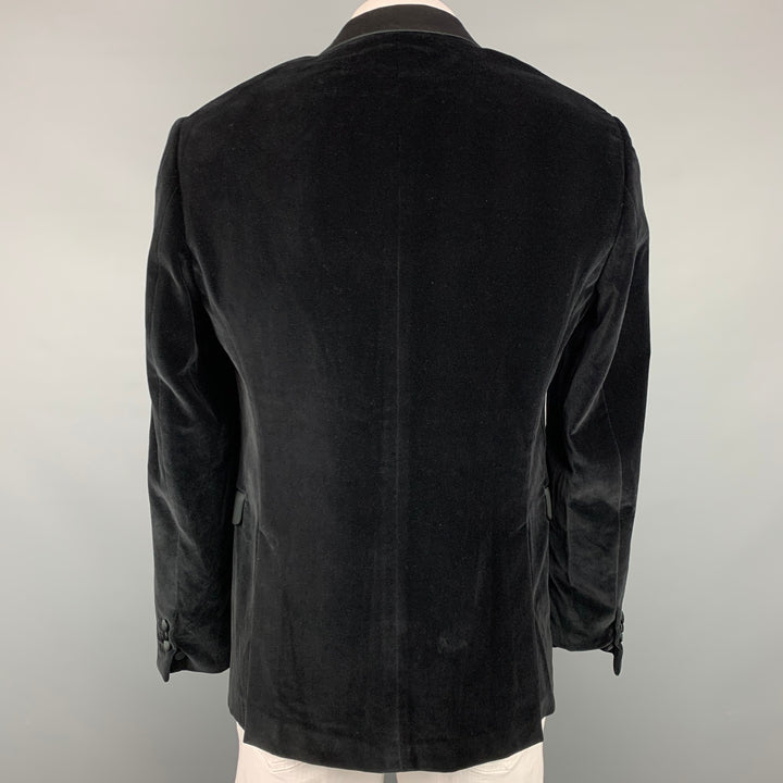NEIL BARRETT Ajusté Slim Taille 42 Manteau de sport à revers cranté en mélange de coton et velours noir