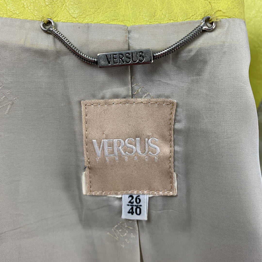 Vintage VERSUS by GIANNI VERSACE Size 4 Yellow Leather Jacket