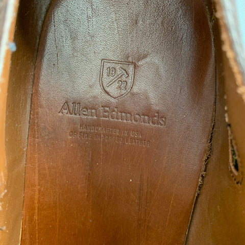 ALLEN EDMONDS Taille 10 Chaussures à lacets en cuir marron à double sangle