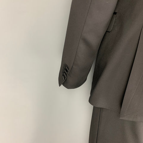 THEORY Size 42 Black Wool Peak Lapel Tuxedo Suit